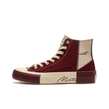 MATNUT FUSION Stitched Patchwork Vintage, Burgundy, Panda, Platform, Canvas Shoes