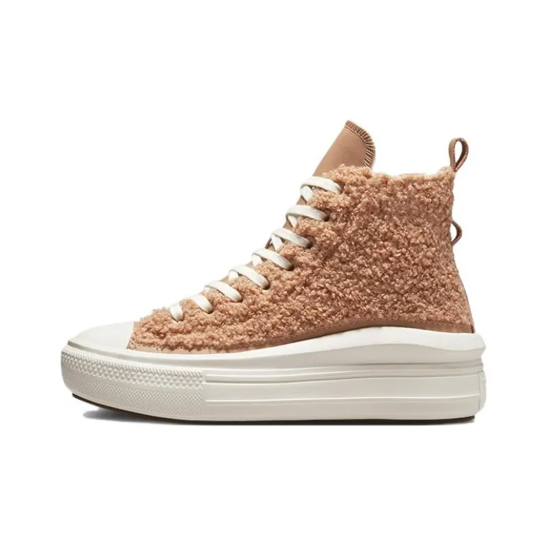 Chuck Taylor All Star Women's Converse Move Platform High 'Sherpa Champagne Tan' Women's-0
