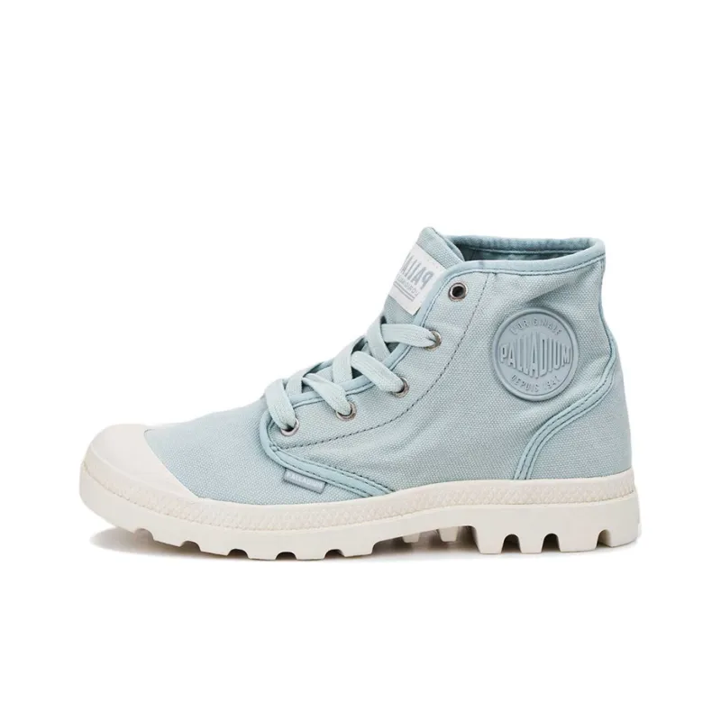 Palladium Pampa Hi Anti-Slip Wear-Resistant High-Top Canvas Shoes Women's Light Blue-0