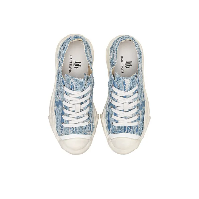 HART DAVIS Slip Resistant Low Top Canvas Shoes Unisex Blue-2