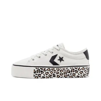 Converse Star Player Anti-Slip Wear-Resistant Low-Top Canvas Shoes Women's Leopard Black/White