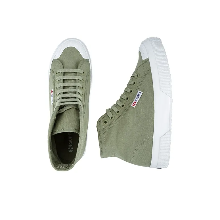 SUPERGA Canvas Shoes Unisex High Top Green-4