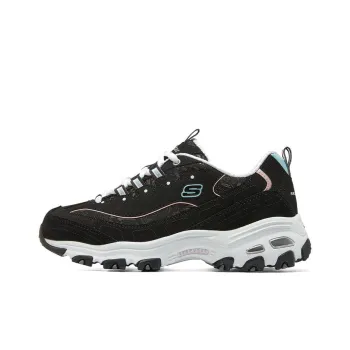 Skechers D'LITES Sparkling Rain Anti Slip Wear Resistant Low Top Chunky Sneakers Women's Black White