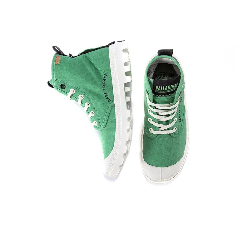 Palladium Pampa Organic Metro Anti-Slip Wear-Resistant High-Top Canvas Shoes Unisex Jadeite Color-2