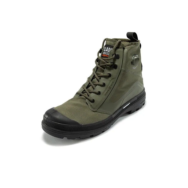 Palladium Pampa Anti-Slip Wear-Resistant Waterproof And Breathable High-Top Canvas Shoes Men's Olive Green-1