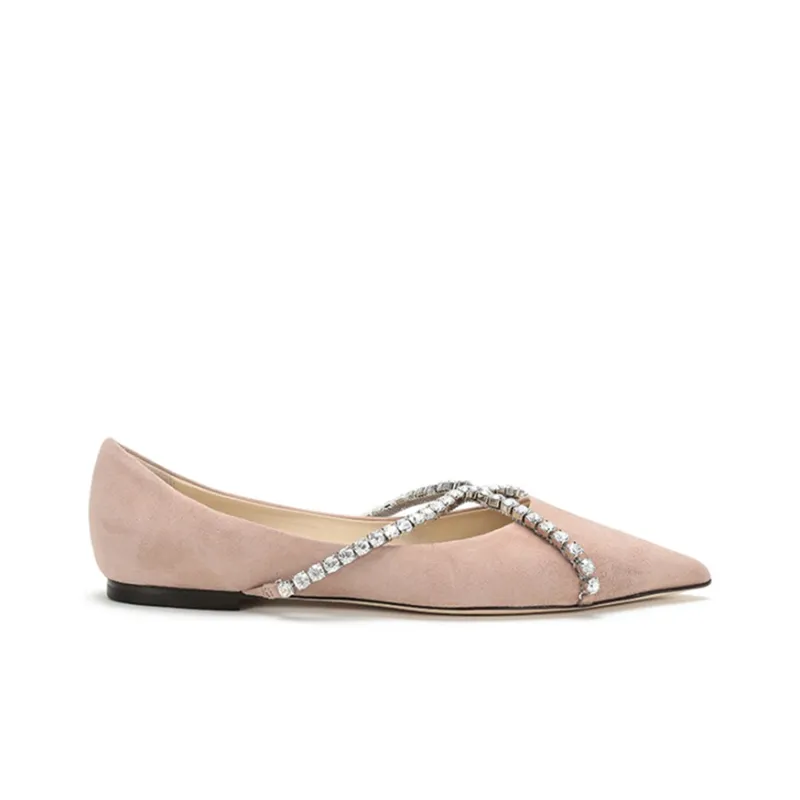 Jimmy Choo Genevi Flat Shoes Women's Pink-1