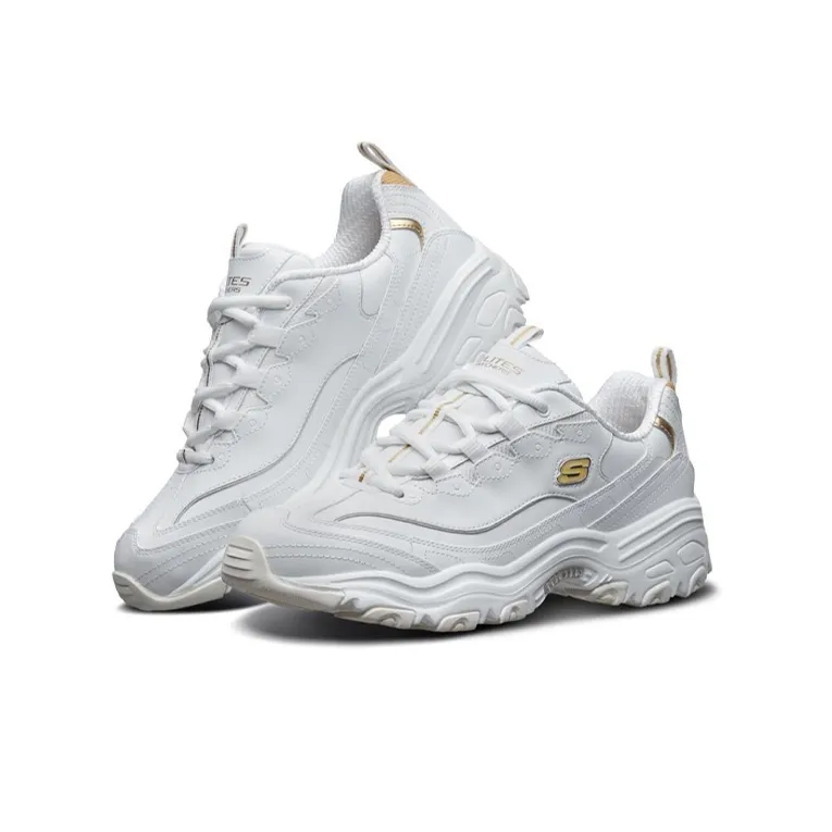 Skechers D'lites 1.0 Running Shoes White/Gold-2