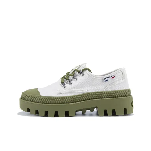 Palladium Pampa Canvas Shoes Unisex Low-Top Bright White/Green