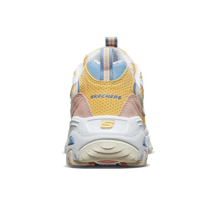 Skechers D'Lites 1.0 Low Running Shoes Gs White/Yellow Women's-3