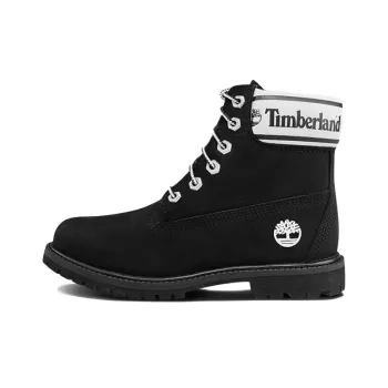 Timberland 6 Inch Premium Lf 'Black Nubuck Logo' Women's