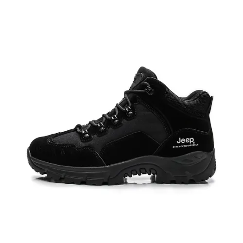 Jeep Outdoor Boots Men Mid-Top Black