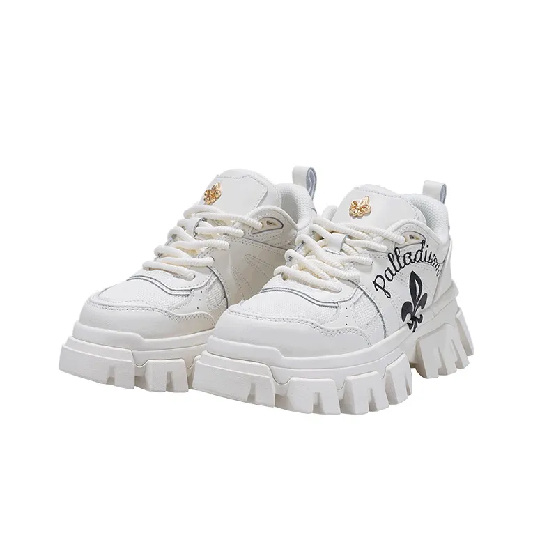 Palladium Paladin, Tire Shoes Anti Slip Wear Resistant Low Top Vintage Chunky Sneakers Women's Black White-1
