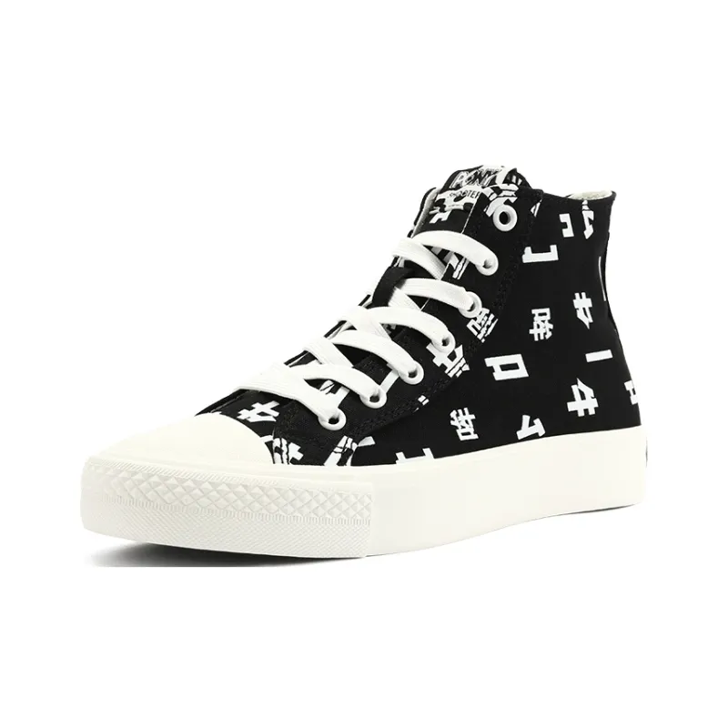 PONY Ox Year Edition Abrasion Resistant Coverage Lightweight High Top Canvas Shoes Unisex Black-1