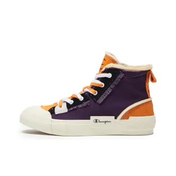 Champion Campus Canvas Shoes Men High Top Purple/Orange