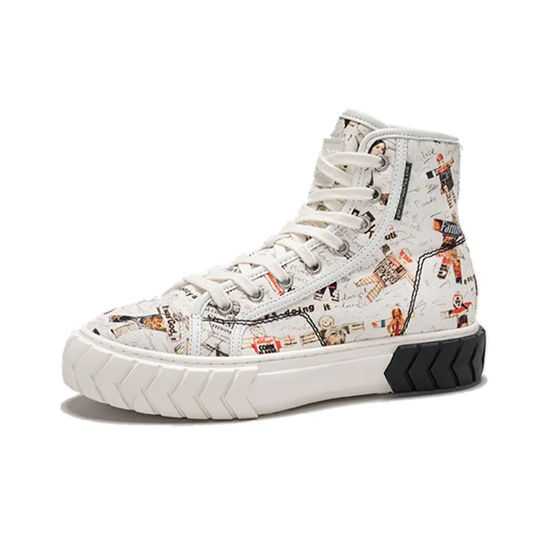 Both Canvas Shoes Women's High Top White-1