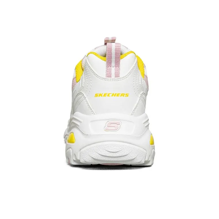 Skechers D'lites 1.0 Gs White/Yellow/Pink Women's-3