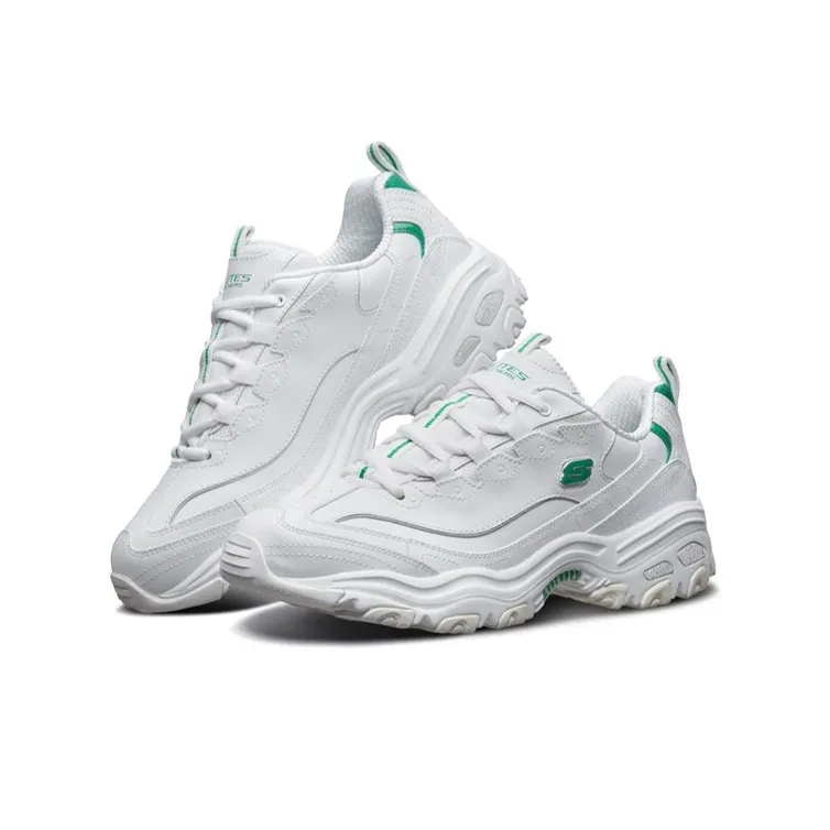 Skechers D'lites 1.0 Running Shoes White/Green-2