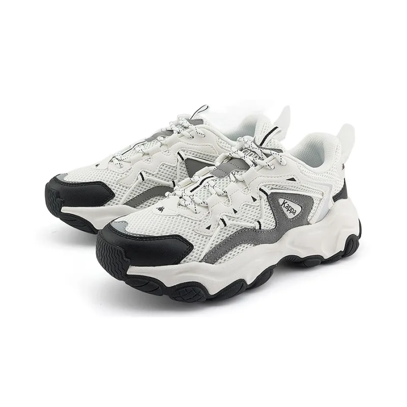Kappa Low Top Chunky Sneakers Unisex White Black Frost Gray-2