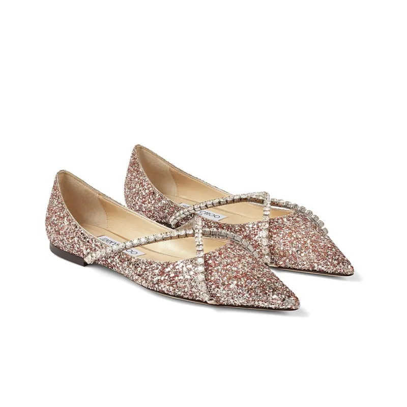 Jimmy Choo Genevi Crystal-embellished Ballerina Shoes-2