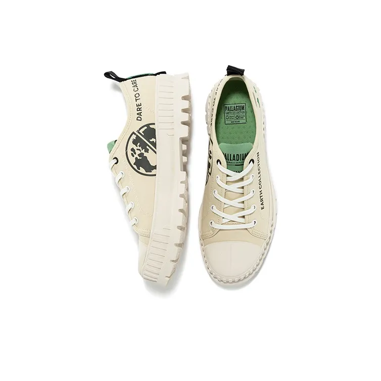 Palladium Pallshock Org Metro Slip Resistant Breathable Low Top Canvas Shoes Unisex Desert-2