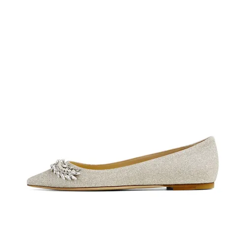 Jimmy Choo Romy Women's Casual Shoes Women's White Gold