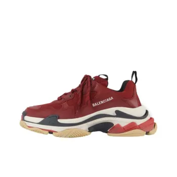 Balenciaga Triple S Low-Top Chunky Sneakers Men's Red Black