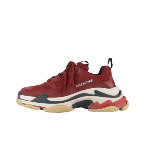 Balenciaga Triple S Chunky Sneakers Men Low-Top Red/Black/White