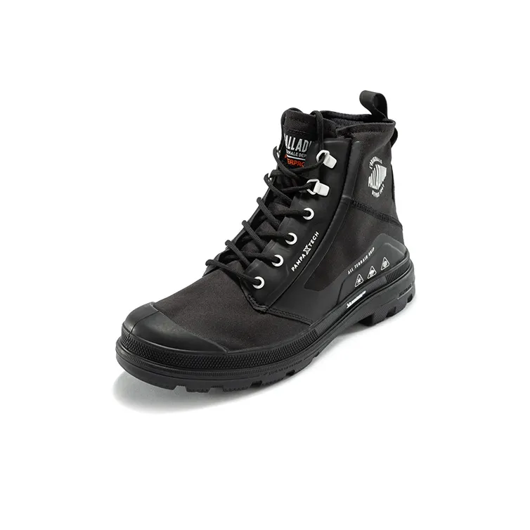 Palladium Pampa Anti-Slip Wear-Resistant Waterproof And Breathable High-Top Canvas Shoes Men's Black-1