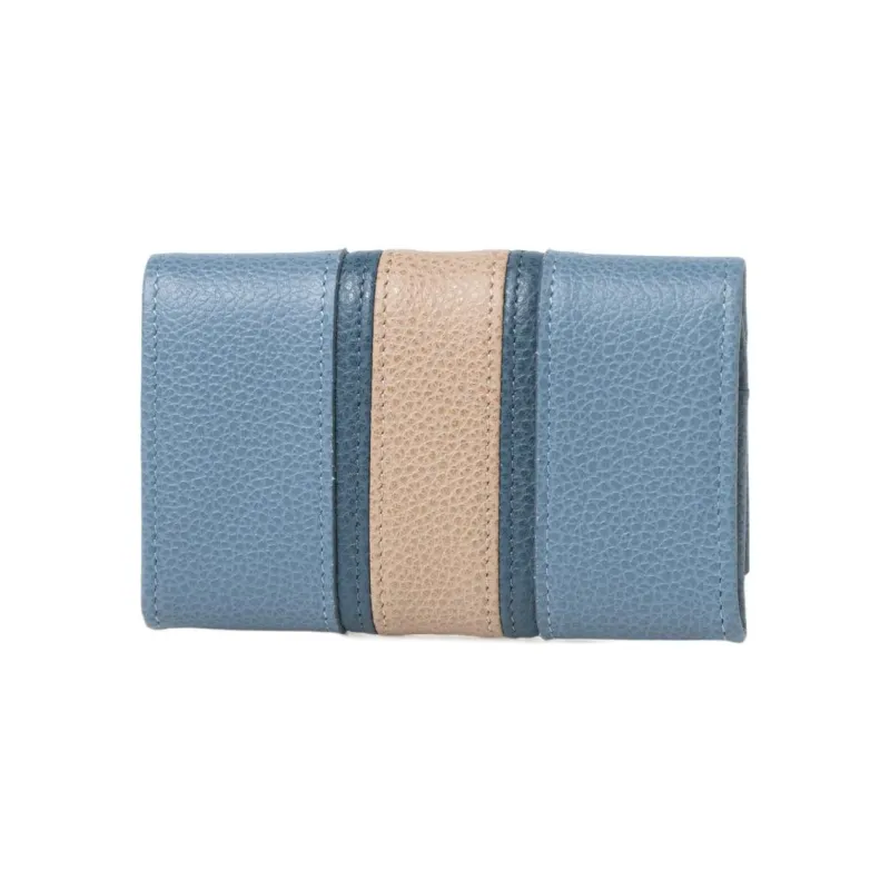LONGCHAMP Leather Wallet Small Size Women's Sky Blue-1