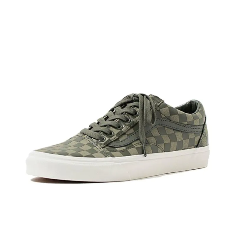 Old Skool Vans 'High Density Dusty Olive Checkerboard'-2