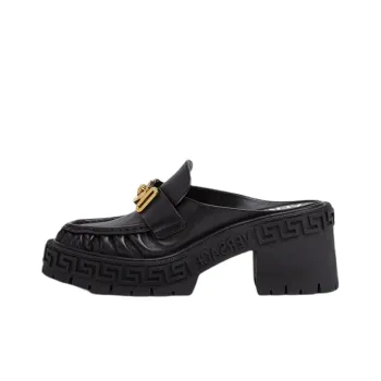 VERSACE MEDUSA BIGGIE Series Women's Casual Shoes Open-Toe Flat Women's Black