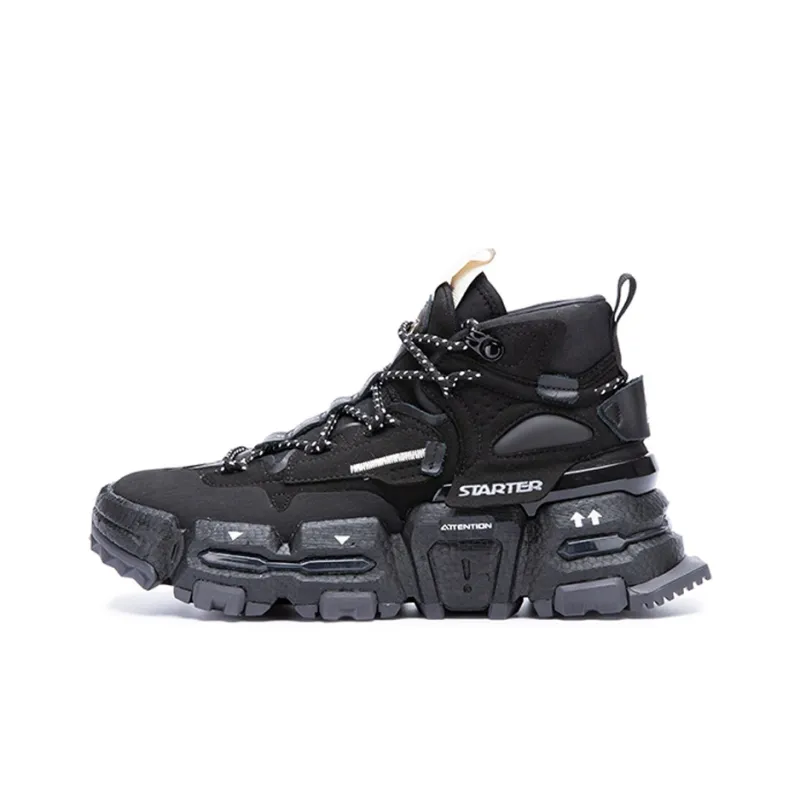STARTER Non-slip Lightweight High-Top Chunky Sneakers Unisex Black-0