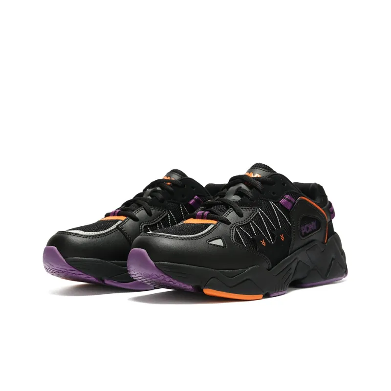 PONY Slip Resistant, Abrasion Resistant, Breathable Low Top Chunky Sneakers Women's Black-2