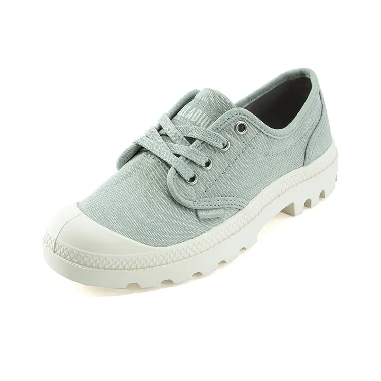Palladium Pampa Oxford Anti-Slip Wear-Resistant Breathable Lightweight Low-Top Canvas Shoes Women's Slate Gray-1