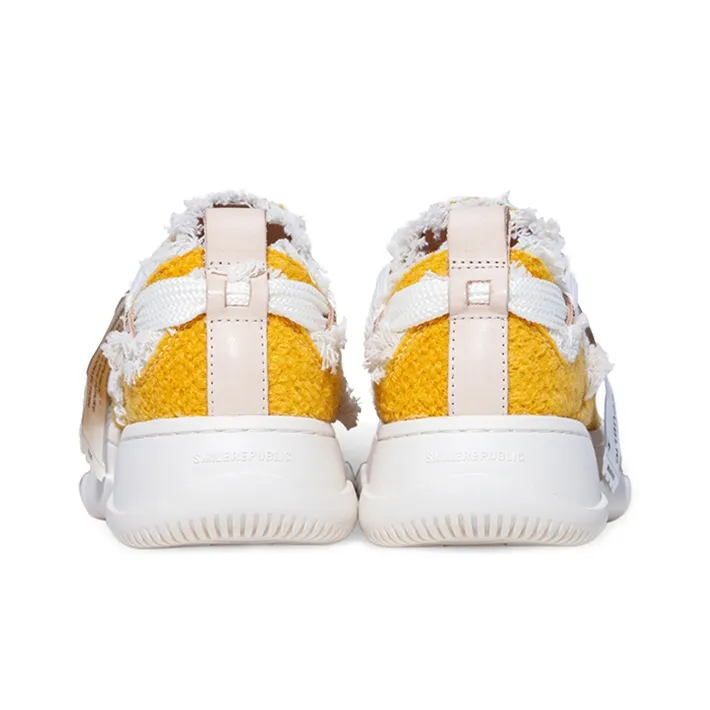 SMILEREPUBLIC Anti Slip Wear Resistant Low Top Canvas Shoes Unisex Yellow-4