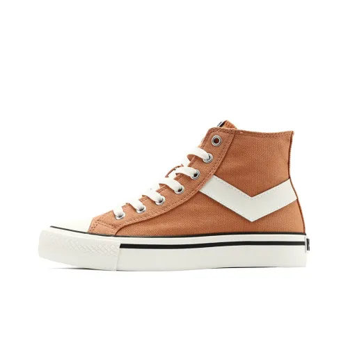 Pony Canvas Shoes Women's High-Top Pink Orange