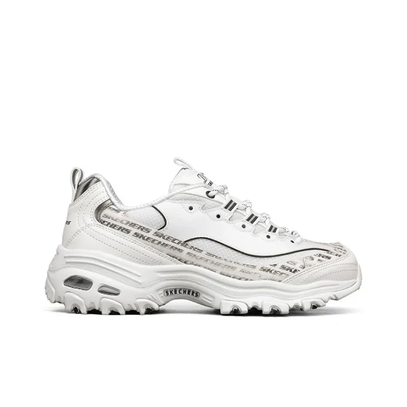 Skechers D'Lites 1.0 Low Sneaker Gs White/Black Women's-1