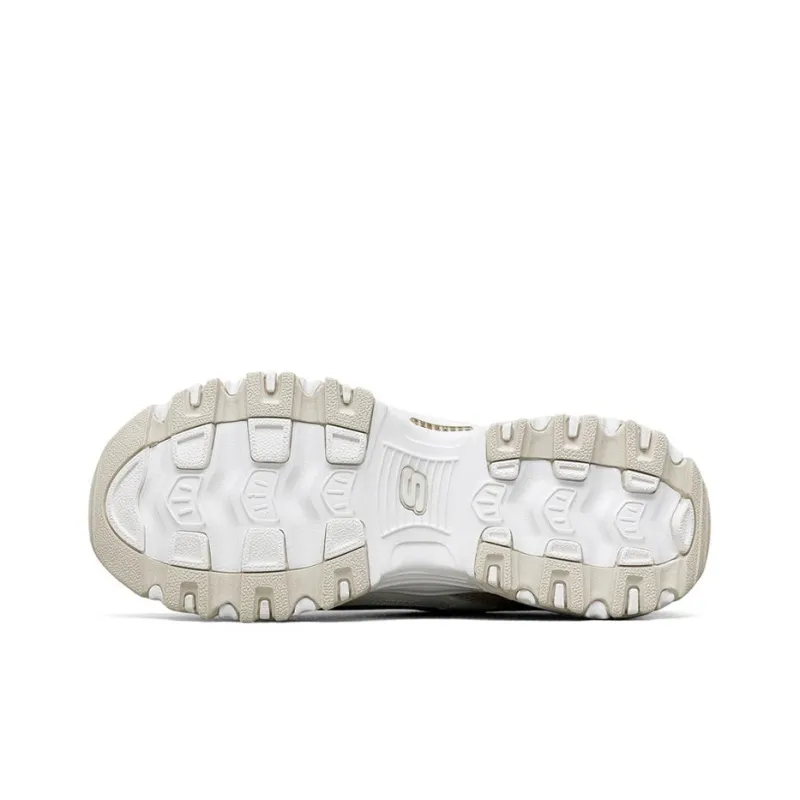 Skechers D'LITES 1.0 Cushioning Anti Slip Wear Resistant Breathability Low Top Chunky Sneakers Women's Pink White-4