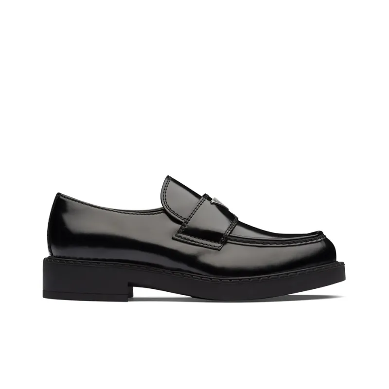 PRADA 35mm Loafer Black Brushed Leather-2