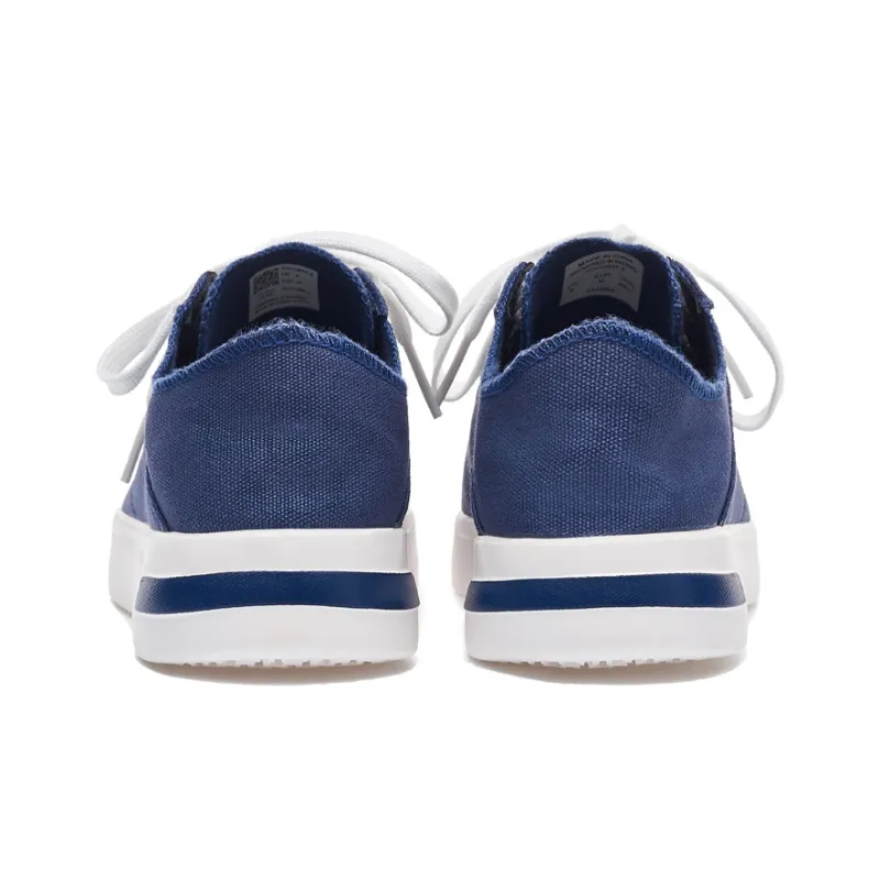 LiNing Wear Resistant Breathable Slip Resistant Low Top Canvas Shoes Men's Blue White-4