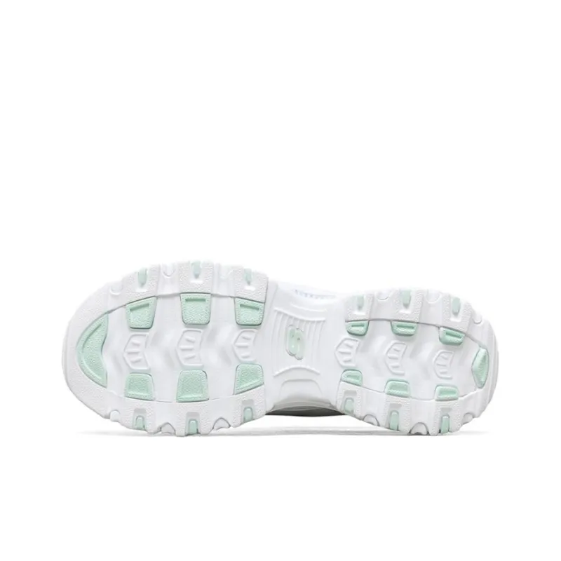 Skechers D'LITES 1.0 Cushioning Abrasion Resistant Breathable Low Top Chunky Sneakers Women's Light Green-4