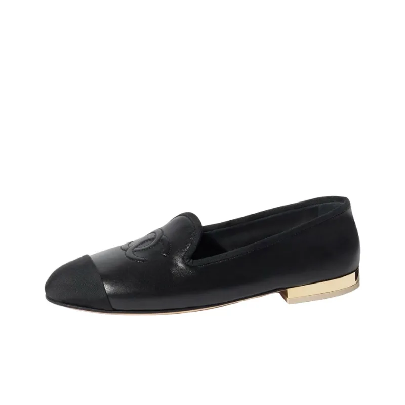 CHANEL Cc Loafers Black Lambskin Women's-0