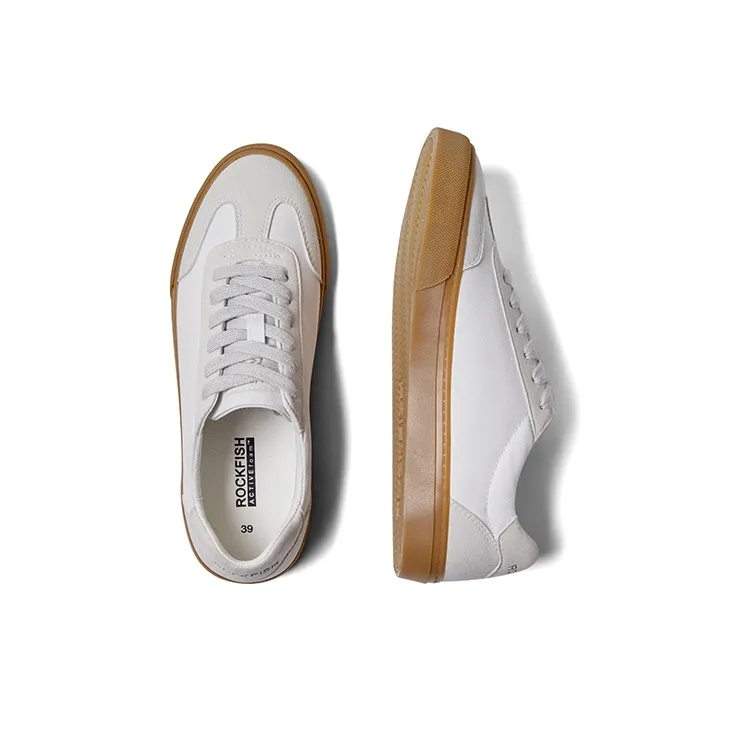 Rockfish Canvas Shoes Women's Low Top White/Caramel-2