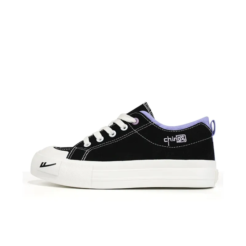 WARRIOR Canvas Shoes Women's Low Top Black-0
