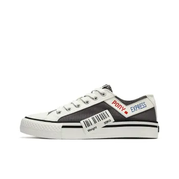 PONY Shooter Wear Resistant Low Top Canvas Shoes Unisex Gray White