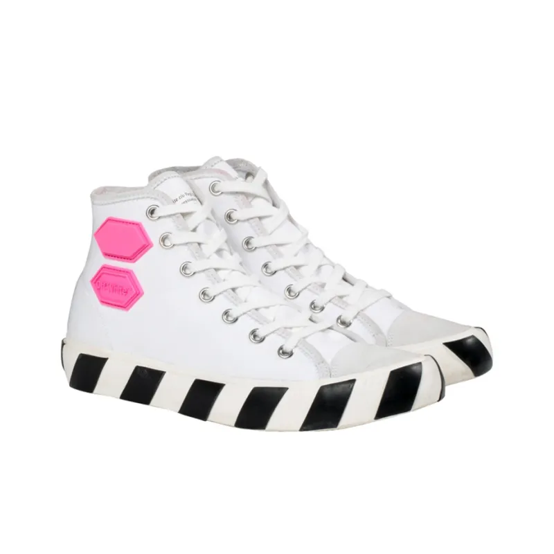 OFF WHITE Vulcanized Hi Top White Fuchsia-3