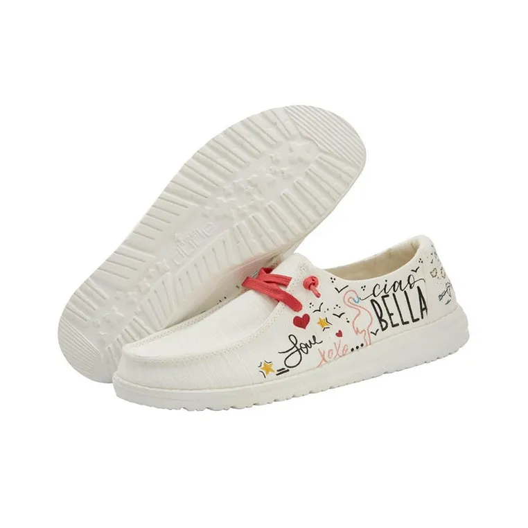 Heydude Women's Casual Shoes Women's Low-Top White Graffiti-3