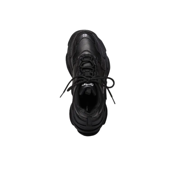 Balenciaga Triple S Synthetic Leather Triple Black Women's-3