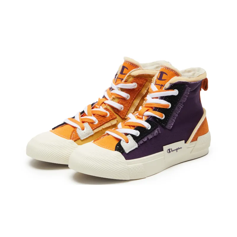 Champion Campus Canvas Shoes Men High Top Purple/Orange-1