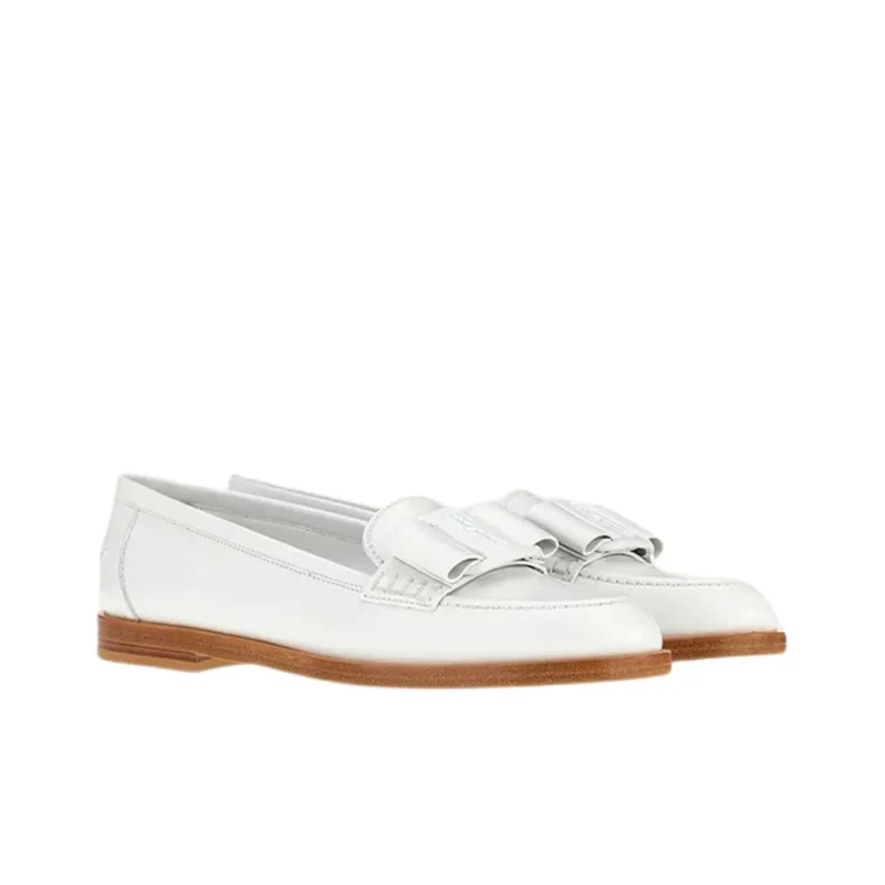 FERRAGAMO Viva Loafers Casual Single Shoes Women's White-2